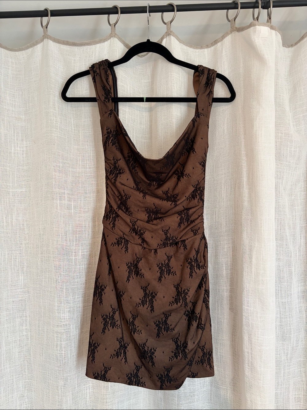 Tiger Mist Lace-Print Scoop Neck Mini Dress